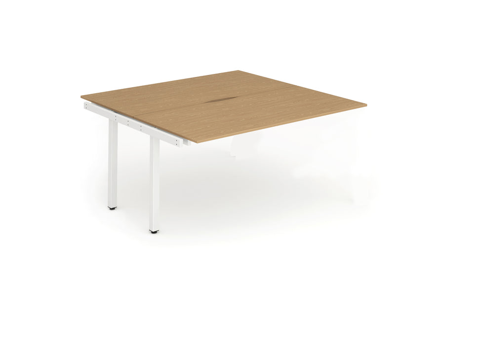 Evolve B2B Ext Kit White Frame Bench Desk Oak