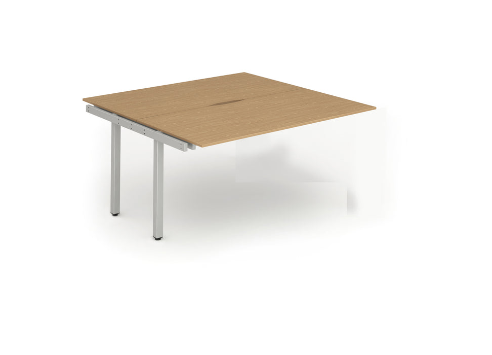 Evolve B2B Ext Kit Silver Frame Bench Desk Oak
