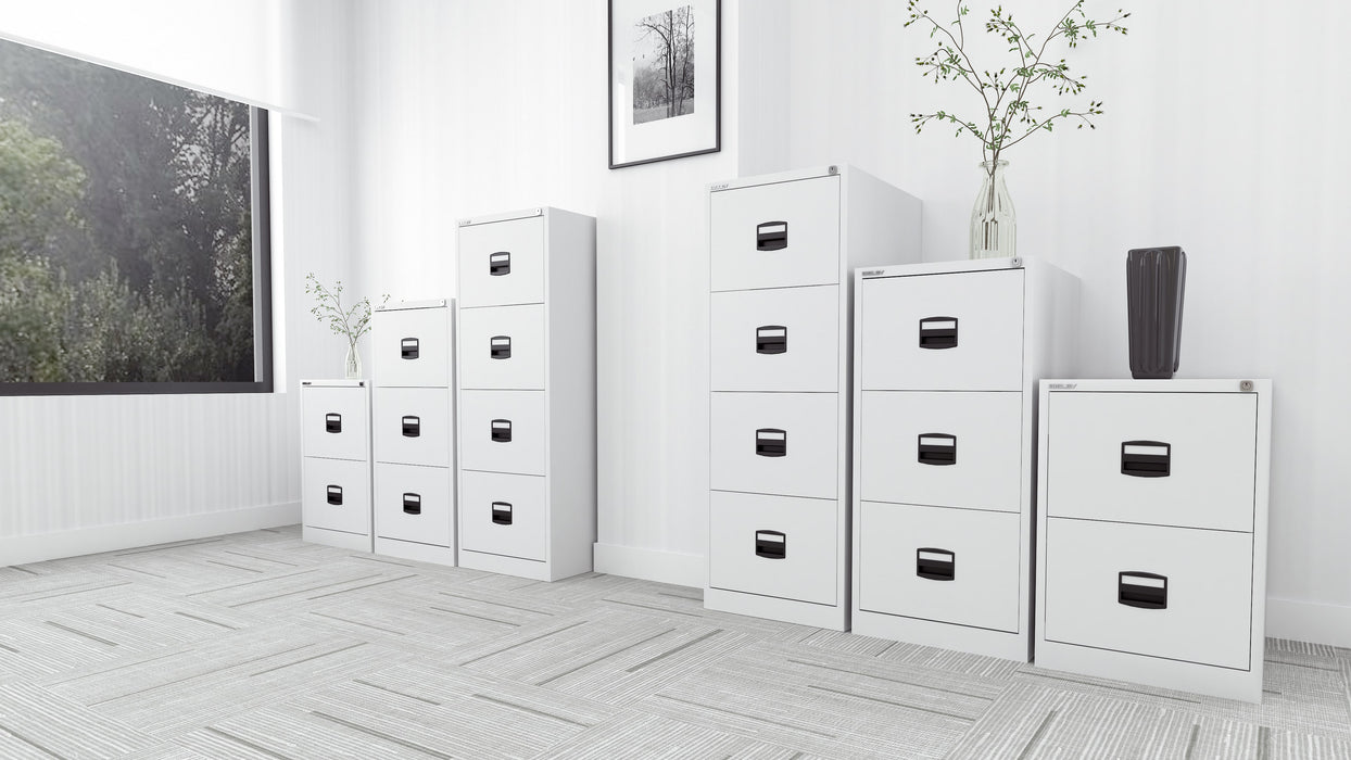 Qube by Bisley 4 Drawer Filing Cabinet White