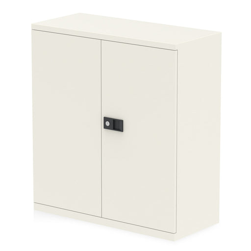 Qube by Bisley 1000mm Stationery Cupboard with Shelf White