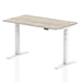 Air 1400/800 Grey Oak Height Adjustable Desk With White Legs