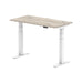 Air 1200/600 Grey Oak Height Adjustable Desk With Cable Ports With White Legs