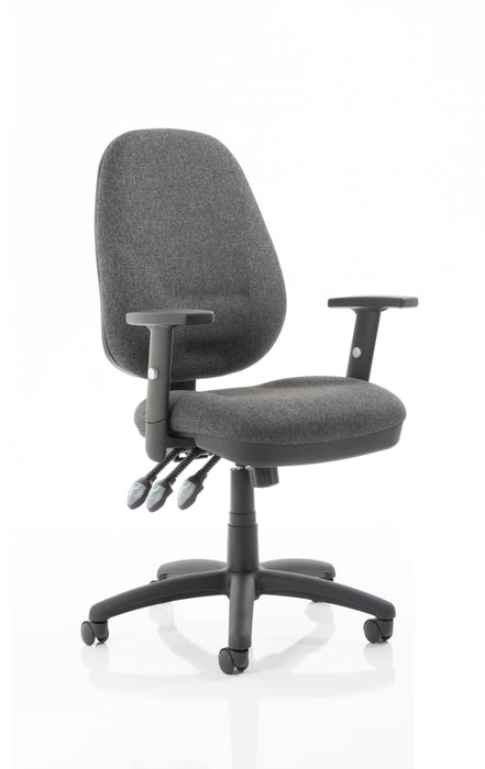Eclipse Plus XL Lever Task Operator Chair Charcoal With Height Adjustable Arms