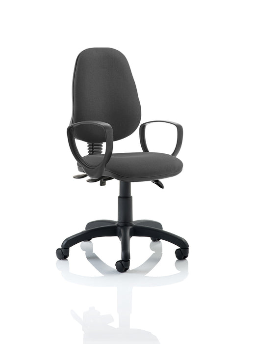 Eclipse Plus III Lever Task Operator Chair Charcoal With Loop Arms