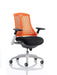 Flex Task Operator Chair White Frame Black Fabric Back With Orange Back With Arms