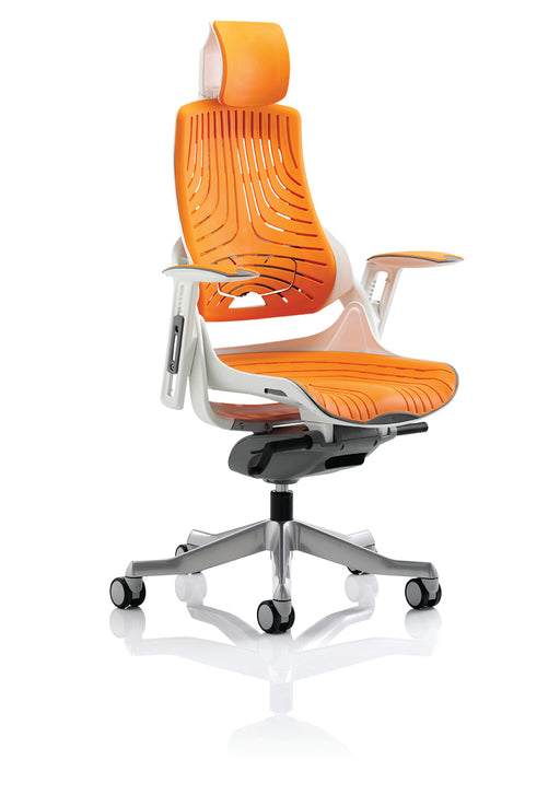 Zure Executive Chair Elastomer Gel Orange With Arms With Headrest