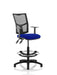 Eclipse Plus II Lever Task Operator Chair Mesh Back With Blue Seat With Height Adjustable Arms With Hi Rise Draughtsman Kit