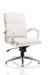 Classic Executive Chair Medium Back White With Arms With Chrome Glides