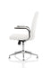 Ezra Executive White Leather Chair with Chrome Glides