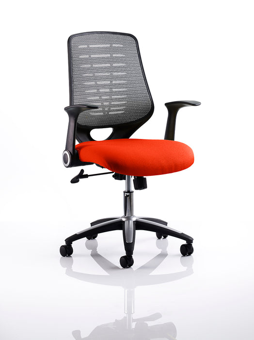 Relay Task Operator Chair Bespoke Colour Silver Back Tabasco Red