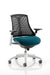 Flex Task Operator Chair White Frame Black Back Bespoke Colour Seat Maringa Teal