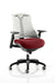 Flex Task Operator Chair Black Frame White Back Bespoke Colour Seat ginseng Chilli