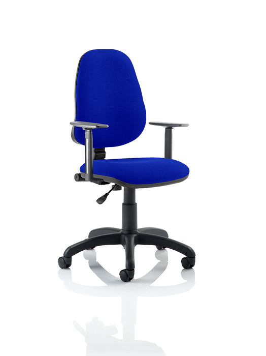 Eclipse Plus I Lever Task Operator Chair Bespoke With Height Adjustable Arms In Stevia Blue