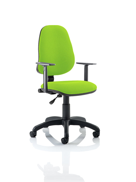 Eclipse Plus I Lever Task Operator Chair Bespoke With Height Adjustable Arms In myrrh Green