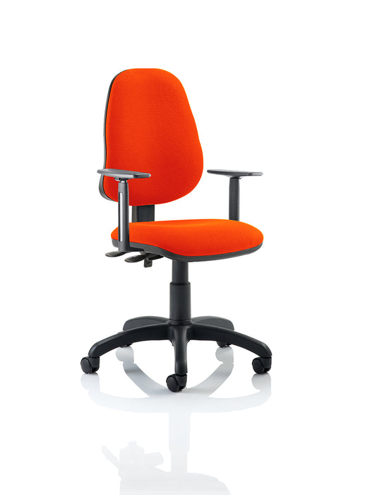 Eclipse Plus II Lever Task Operator Chair Bespoke With Height Adjustable Arms In Tabasco Red