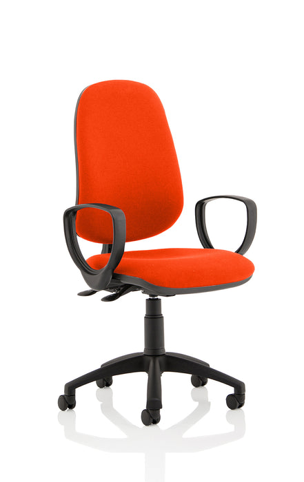 Eclipse Plus II Lever Task Operator Chair Bespoke With Loop Arms In Tabasco Red