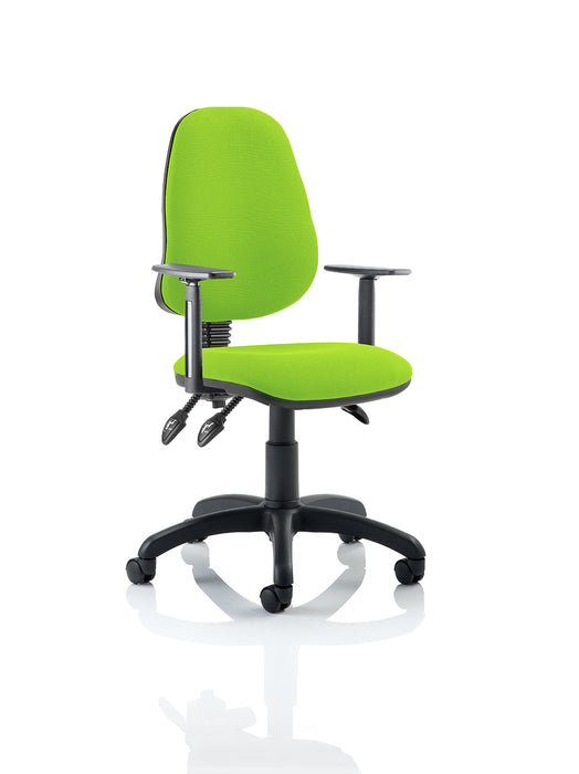 Eclipse Plus III Lever Task Operator Chair Bespoke With Height Adjustable Arms In myrrh Green