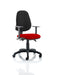 Eclipse Plus III Lever Task Operator Chair Black Back Bespoke Seat With Height Adjustable Arms In Bergamot Cherry