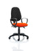 Eclipse Plus III Lever Task Operator Chair Black Back Bespoke Seat With Loop Arms In Tabasco Red