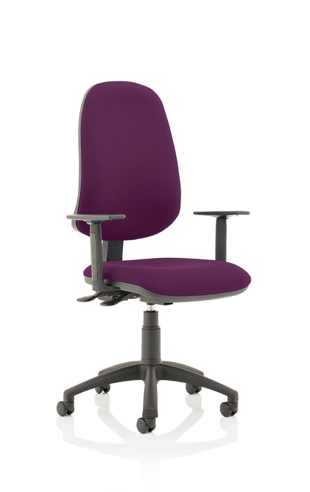 Eclipse Plus XL Lever Task Operator Chair Bespoke With Height Adjustable Arms In Tansy Purple