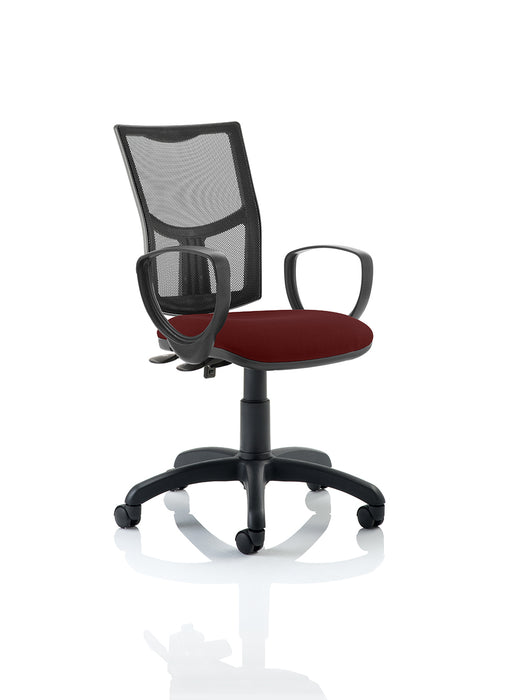 Eclipse Plus II Lever Task Operator Chair Mesh Back With Bespoke Colour Seat With loop Arms in ginseng Chilli