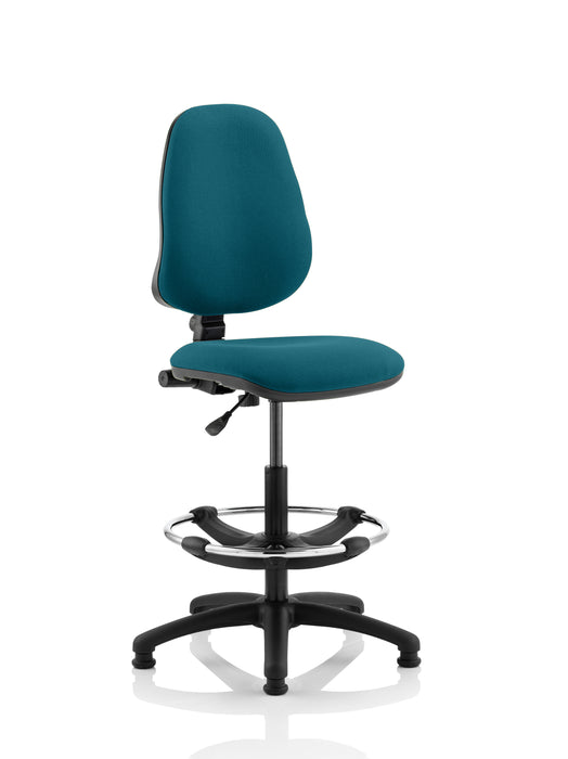 Eclipse Plus I Lever Task Operator Chair Maringa Teal Fully Bespoke Colour With Hi Rise  Draughtsman Kit
