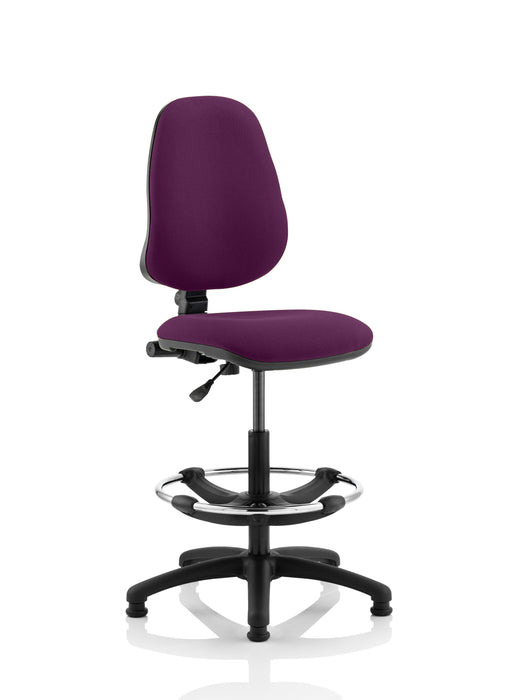 Eclipse Plus I Lever Task Operator Chair Tansy Purple Fully Bespoke Colour With Hi Rise  Draughtsman Kit