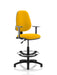 Eclipse Plus I Lever Task Operator Chair Senna Yellow Fully Bespoke Colour With Height Adjustable Arms with Hi Rise Draughtsman Kit