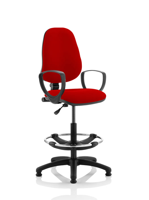 Eclipse Plus I Lever Task Operator Chair Bergamot Cherry Fully Bespoke Colour With Loop Arms with Hi Rise Draughtsman Kit