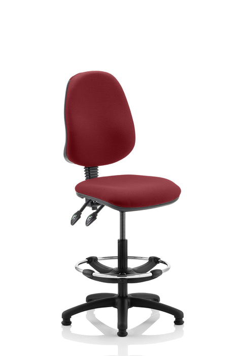 Eclipse Plus II Lever Task Operator Chair ginseng Chilli Fully Bespoke Colour With Hi Rise Draughtsman Kit