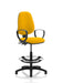 Eclipse Plus II Lever Task Operator Chair Senna Yellow Fully Bespoke Colour With Loop Arms With Hi Rise Draughtsman Kit