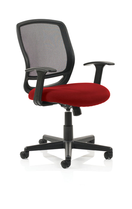 Mave Task Operator Chair Black Mesh With Arms Bespoke Colour Seat Bergamot Cherry