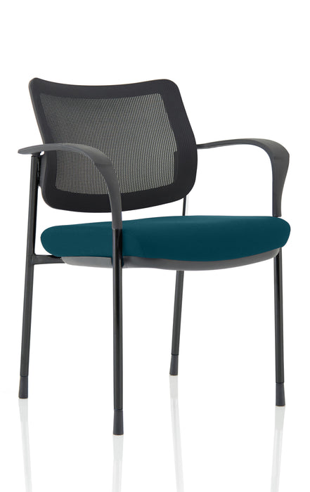 Brunswick Deluxe Mesh Back Black Frame Bespoke Colour Seat Maringa Teal With Arms