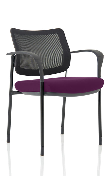Brunswick Deluxe Mesh Back Black Frame Bespoke Colour Seat Tansy Purple With Arms