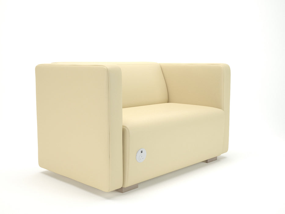 Carmel 130cm Wide  Sofa Cream Faux Leather