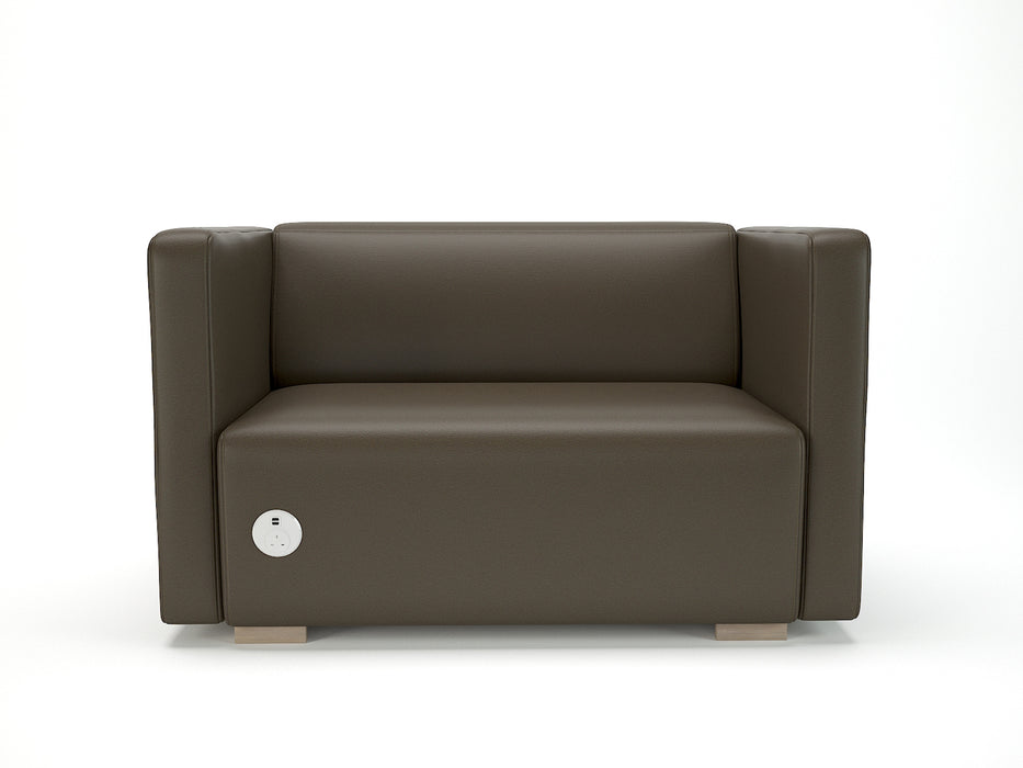 Carmel 130cm Wide  Sofa Mocha Faux Leather